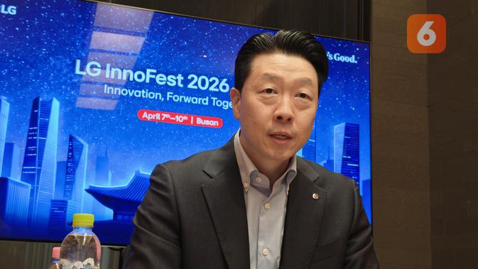 Sunghan Kim, selaku VP, HS Asia Sales & Marketing Division Lead LG, saat ditemui di ajang LG InnoFest 2026 APAC di Busan, Korea Selatan. Rabu (8/4/2026). (Liputan6.com/ Yuslianson)