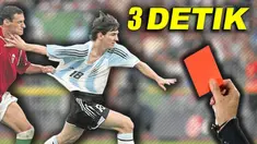 Video lima pemain sepak bola yang melakukan pelanggaran dan mendapat kartu merah tercepat saat pertandingan baru di mulai. Salah satunya Lionel Messi yang memukul pemain Hungaria karena menarik baju Messi.