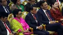 Sejumlah Menteri Kabinet Kerja menghadiri Sidang Tahunan MPR Tahun 2019 di Gedung Kura-kura kompleks MPR/DPR, Jakarta, Jumat (16/8/2019). Sidang tahunan ini dihadiri para tokoh dan pejabat tinggi negara.  (Liputan6.com/ Johan Tallo)