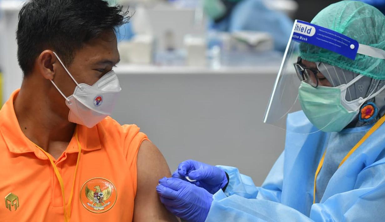 Cabang olahraga (cabor) sepak bola mendapatkan jatah 50 vaksin yang didistribusikan kepada pemain, pelatih, dan offisial. (Foto: Dok. Kemenpora)