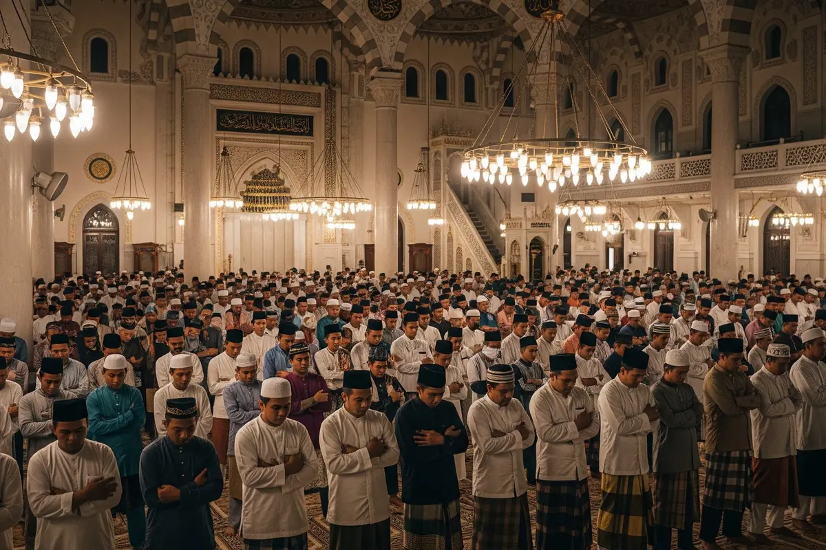 Ilustrasi Salat Tarawih (Gemini AI)