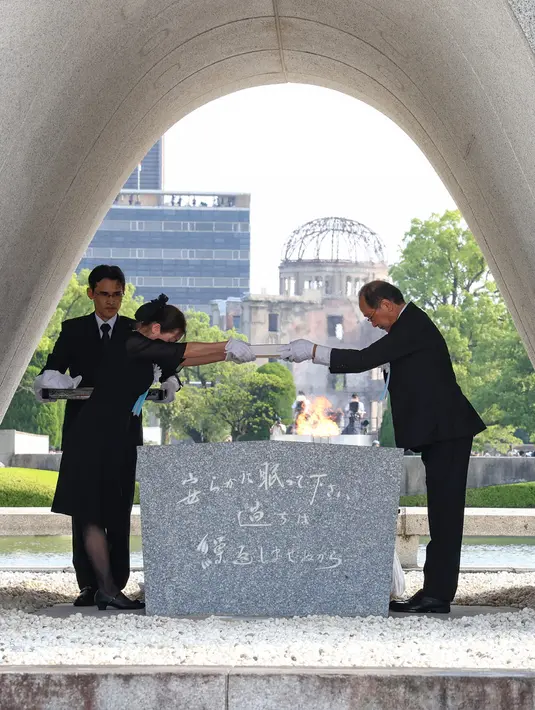 Amerika Serikat menjatuhkan bom atom di kota Hiroshima dan Nagasaki di Jepang pada 6 dan 9 Agustus 1945. (JIJI Press/AFP/Japan OUT)