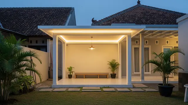 Desain Gazebo Minimalis Modern untuk Lahan Sempit Ukuran 2x2 Meter Model Gazebo Atap Datar
