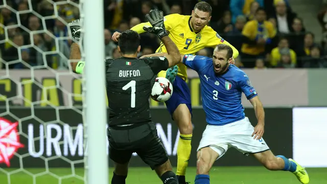 FOTO: Kalah dari Swedia, Italia Terancam Gagal ke Piala Dunia