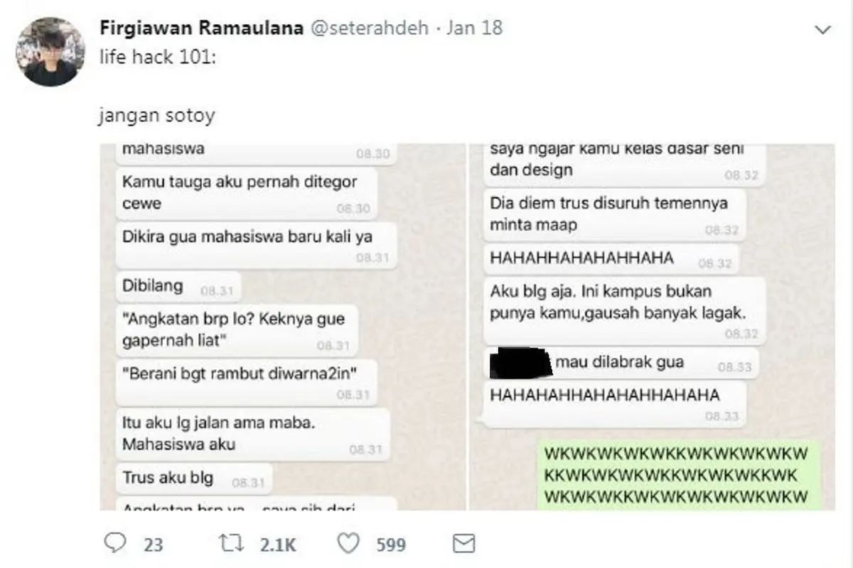 [Bintang] Dikira Mahasiswa Baru, Dosen Ini Dilabrak, Endingnya Bikin Malu