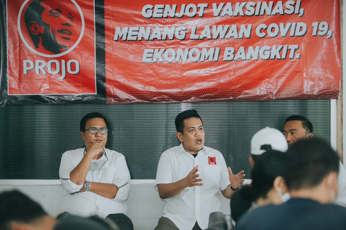 Projo siap mengawal Jokowi hingga habis masa jabatan 2024.  (Dian Kurniawan/Liputan6/com)