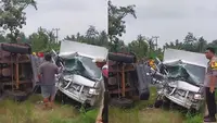 Mobil MBG Ringsek Usai Tabrakan dengan Truk Bermuatan Batu, Sopir Meninggal