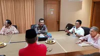 Kwik Kian Gie di Posko Tim Kampanya Nasional Jokowi-Ma'ruf Amin di Jl Cemara, Menteng, Jakarta Pusat, Jumat (21/9/2018).