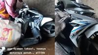 Motor kurir patah (Instagram/@memomedsos)