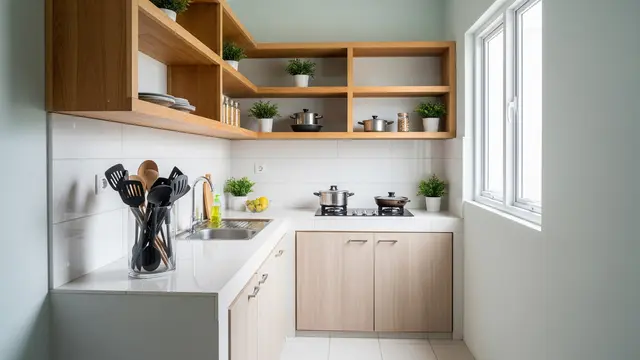 Ide Tata Letak Kitchen Set L-Shape untuk Dapur Kecil/ Ilustrasi AI