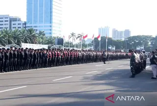 1.948 Personel Disiagakan Kawal Demo Buruh Depan DPR (AntaraNews)
