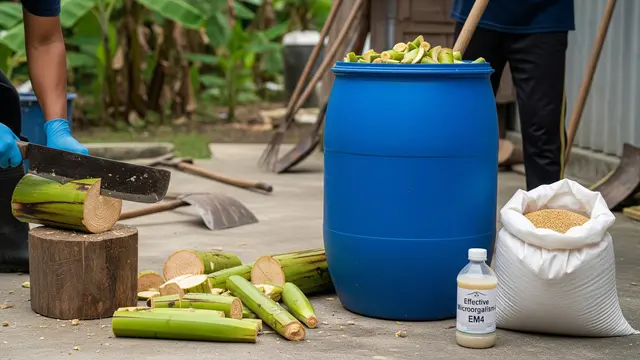 Cara Buat Pakan Ayam Fermentasi dari Gedebog Pisang/Gemini AI