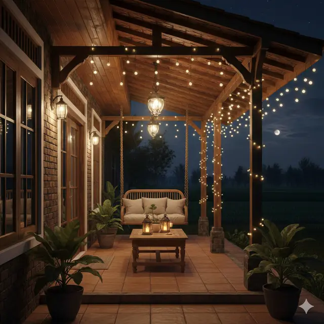 Inspirasi Teras Rumah di Desa Tanpa Pagar (Foto: Gemini AI)