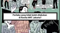 Komik etika naik kereta MRT Jakarta. (dok. Instagram @mrtjkt/Dinny Mutiah)
