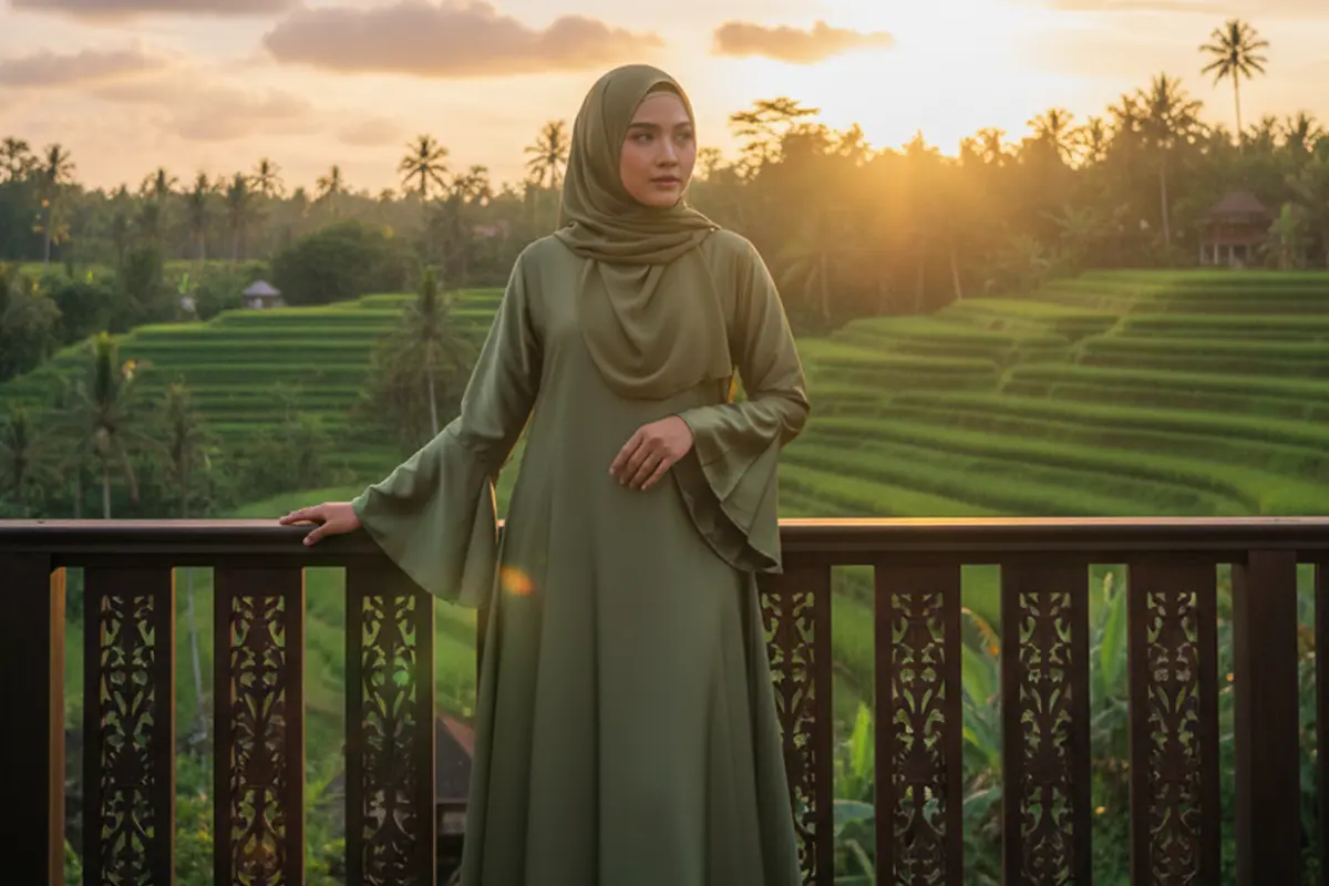 Abaya Satin Polos