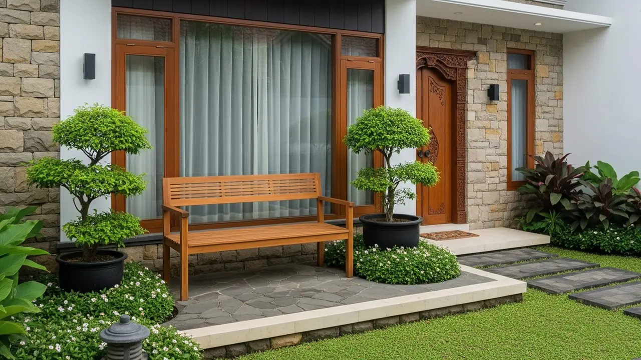 Model Rumah Sederhana Tapi Mewah dengan Taman Depan Kecil