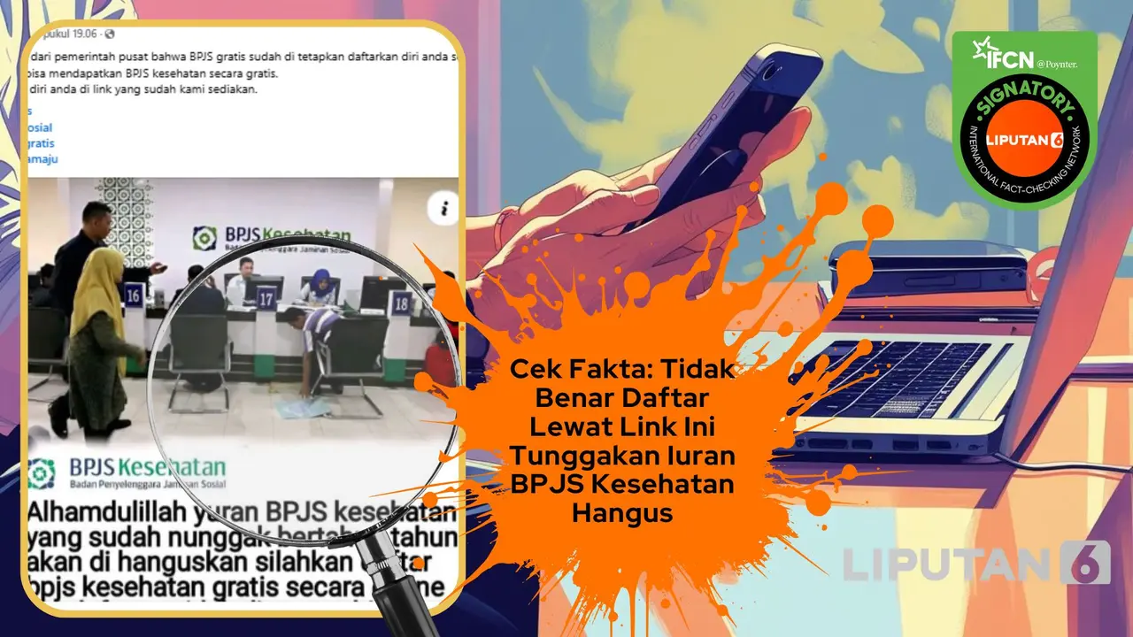 Tangkapan layar klaim link pendaftaran untuk menghanguskan tunggakan iuran BPJS Kesehatan
