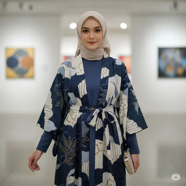 Model Baju Gamis Batik Pesta Elegan Terbaru 2025. Foto: Gemini