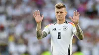 Di level klub, Kroos sudah lebih dulu pensiun setelah membawa Real Madrid menjuarai Liga Champions musim lalu. (AFP/Thomas Kienzle)