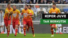 Wojciech Szczesny tak berkutik saat menghadapi sepakan bebas Amato Ciciretti.