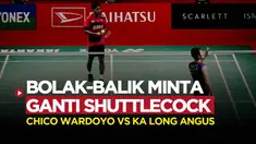 Berita video momen menarik saat pebulu tangkis asal Hongkong, Ka Long Angus, bolak-balik meminta pergantian Shuttlecock kepada wasit. Kejadian ini terjadi di laga Chico Wardoyo melawan Ka Long Angus (28/1/2023).