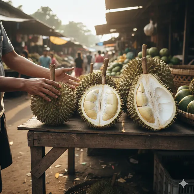Cara Memilih Durian (Foto: Gemini AI)