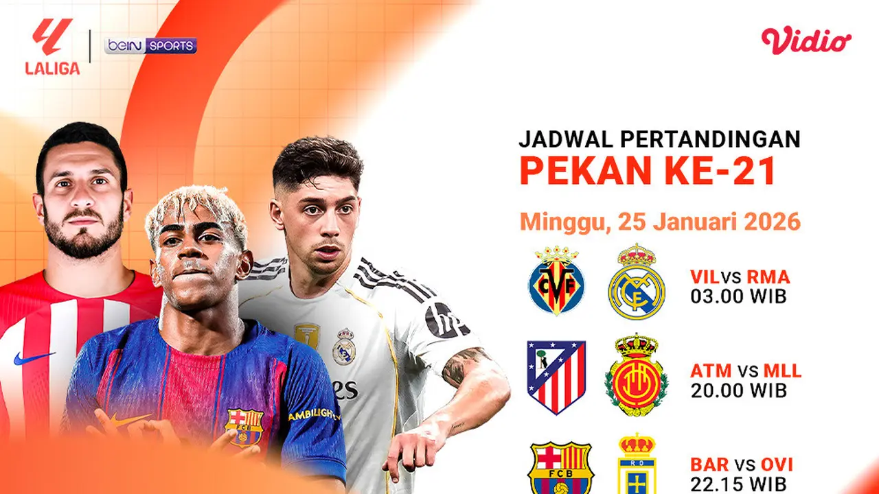 Jadwal LaLiga pekan ke-21 siaran langsung eksklusif di Vidio. (dok. vidio.com)
