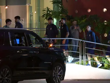 Timnas Iran mendapatkan pengamanan ekstra ketat selama pemusatan latihan jelang Piala Dunia 2026 yang berlangsung di Tijuana, Mexico. (AFP/Guillermo Arias)