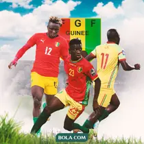 Ilustrasi - Pemain Guinea U-23: Aguibou Camara, Ousmane Camara, Naby Oulare (Bola.com/Adreanus Titus)