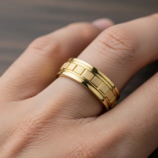 Cincin Emas 10 Gram Kombinasi Matte & Glossy Mewah