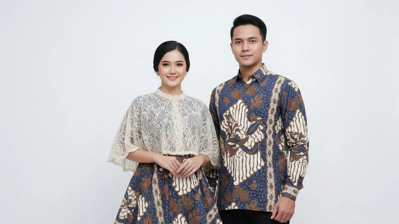 Model Gamis Batik Couple Brokat Elegan Keluarga Besar. Gemini