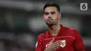 Pemain depan Timnas Indonesia U-23, Jens Raven merayakan golnya ke gawang Brunei Darussalam pada laga Grup A Piala AFF U-23 2025 di Stadion Utama Gelora Bung Karno, Jakarta, Selasa (15/7/2025). (Liputan6.com/Helmi Fithriansyah)