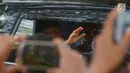 Ketua MUI, Ma'ruf Amin usai mendaftarkan Capres-Cawapres ke Komisi Pemilihan Umum (KPU), Jakarta, Jumat (10/8). Jokowi dan Ma'ruf Amin didampingi petinggi parpol koalisi saat mendaftar sebagai capres-cawapres untuk Pilpres 2019. (Merdeka.com/Imam Buhori)
