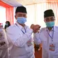 Bakal pasangan calon kepala daerah Sumbar Nasrul Abit-Indra Catri. (Liputan6.com/ Novia Harlina)