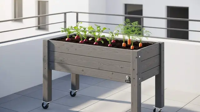 desain edible garden outdoor yang tahan panas dan hujan