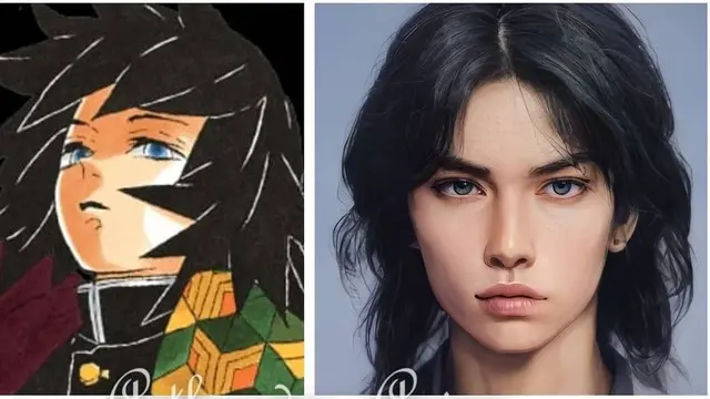 6 Kreasi Artificial Intelligence Karakter Anime Demon Slayer Ini Layaknya Mirip Realita