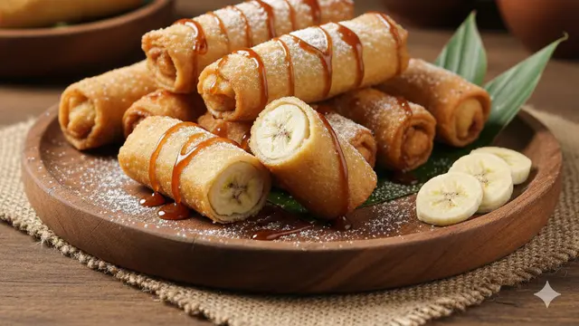 Ilustrasi Kue Pisang Gulung