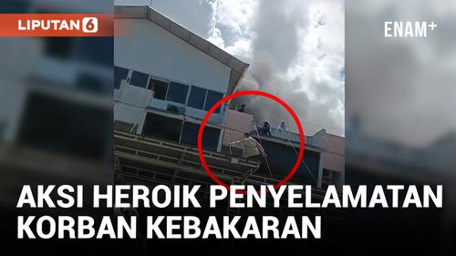 VIDEO: Dramatis! Detik-detik Penyelamatan Korban Kebakaran di Padang