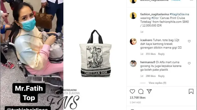 Totebag Nagita Slavina seharga Rp 12 juta dianggap seperti kantong kresek