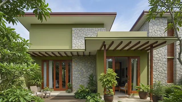 Olive Green dengan Batu Alam Natural