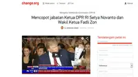 Petisi Copot Setya Novanto dan Fadli Zon Banjir Dukungan
