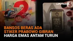 Bansos Beras Ada Stiker Prabowo Gibran, Harga Emas Antam Turun