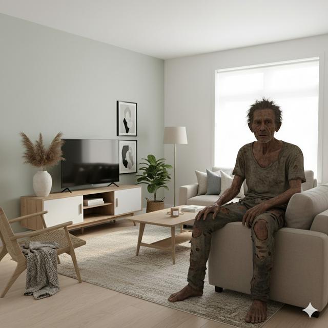 Cara Bikin Foto Prank Bapak-bapak Gelandangan Masuk Rumah