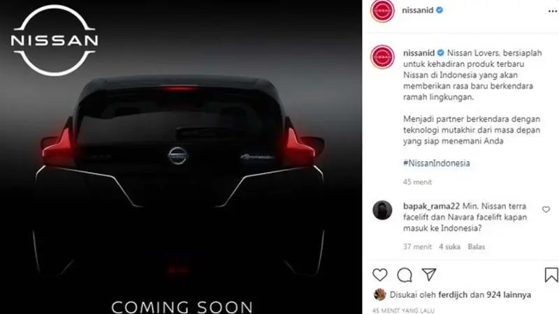 Teaser Nissan Leaf Baru