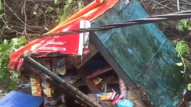 Pohon Beringin Tumbang Timpa 3 Kendaraan dan Warung di Bogor, 2 Pengendara Luka