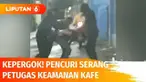 Tertangkap tangan tengah menjalankan aksi pencurian tablet dan uang senilai jutaan rupiah, pria ini mencoba kabur dengan melukai petugas keamanan dengan senjatanya. Warga yang emosi langsung menghajarnya hingga babak belur.