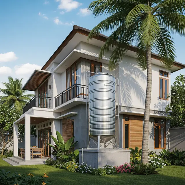 Desain Tempat Toren Air untuk Rumah 2 Lantai