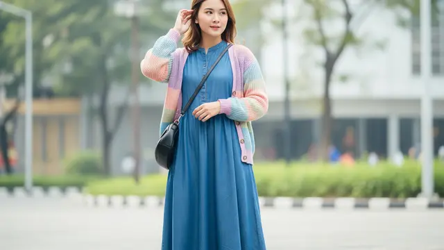 8 Cara Tampil Modis Memadukan Cardigan dan Dress