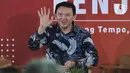 Basuki Tjahaja Purnama atau Ahok menghadiri peluncuran buku 'Panggil Saya BTP: Perjalanan Psikologi Ahok Selama di Mako Brimob' di Gedung Tempo, Palmerah, Jakarta, Senin (17/2/2020). Buku tersebut mengisahkan pengalaman Ahok saat berada dalam tahanan. (merdeka.com/Iqbal Nugroho)