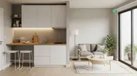 Model Dapur Minimalis dan Ruang Tamu Menyatu Tanpa Sekat